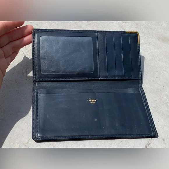 Cartier Vintage sapphire stone Leather Wallet - Picture 3 of 9